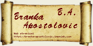 Branka Apostolović vizit kartica